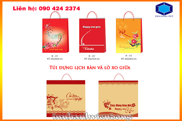 Địa chỉ cung cấp túi đựng lịch tết 2019 giá rẻ | In nhanh Lay ngay Ha Noi HCM, Cung cap Tui, Hop dung qua